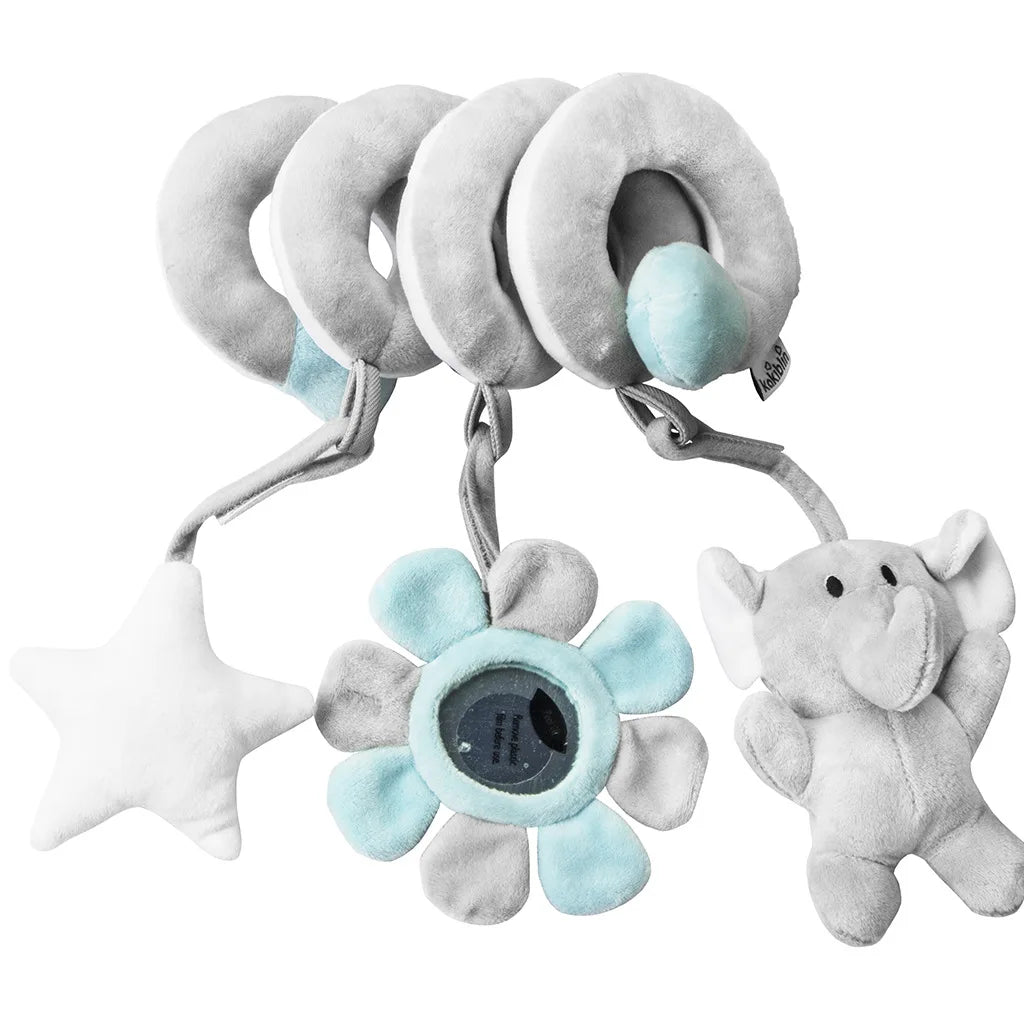 Newborns Spiral Hanging Activity Stroller Toy Baby Carseat Toy Black & White Lion Koala Rattle for Crib Mobile Sensory