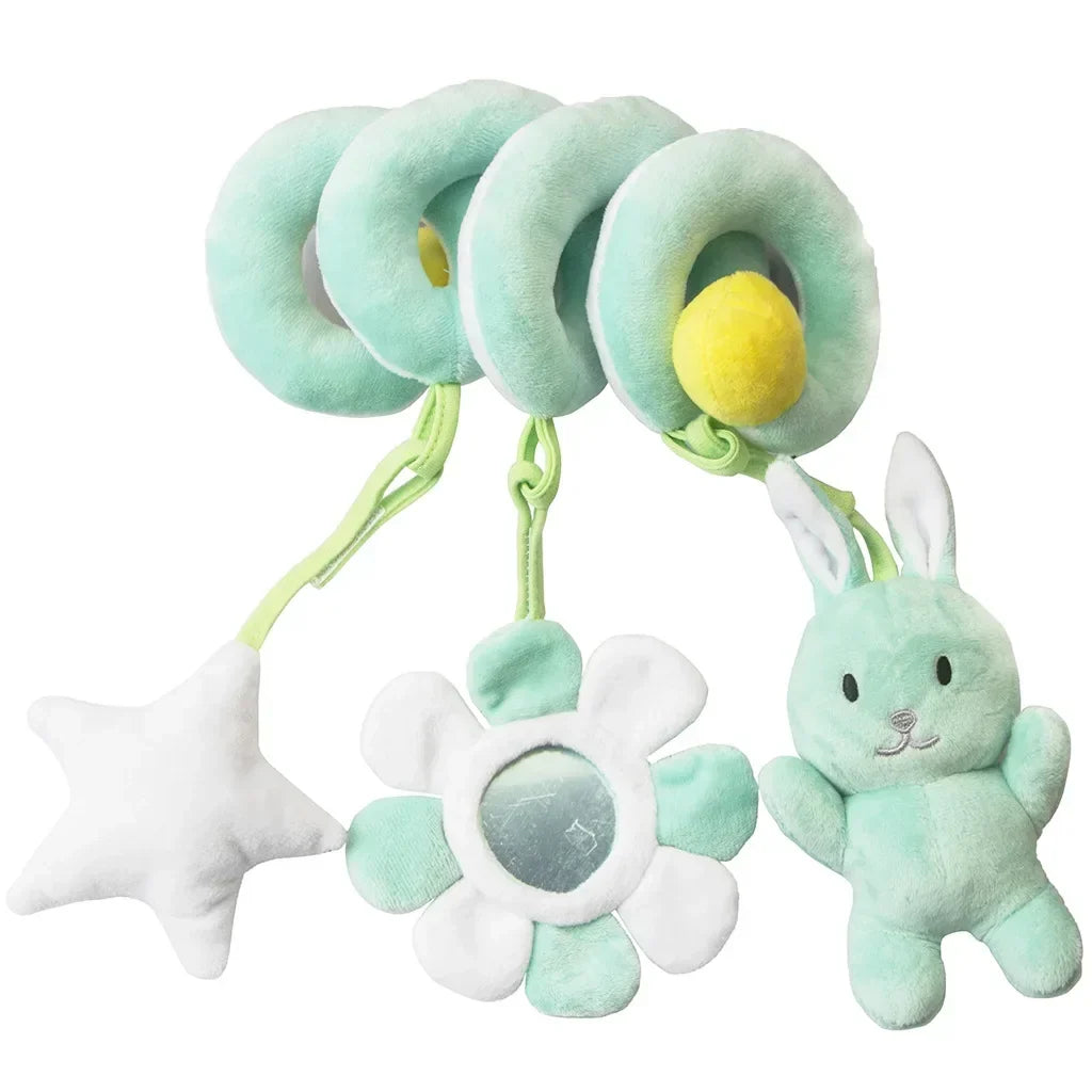 Newborns Spiral Hanging Activity Stroller Toy Baby Carseat Toy Black & White Lion Koala Rattle for Crib Mobile Sensory