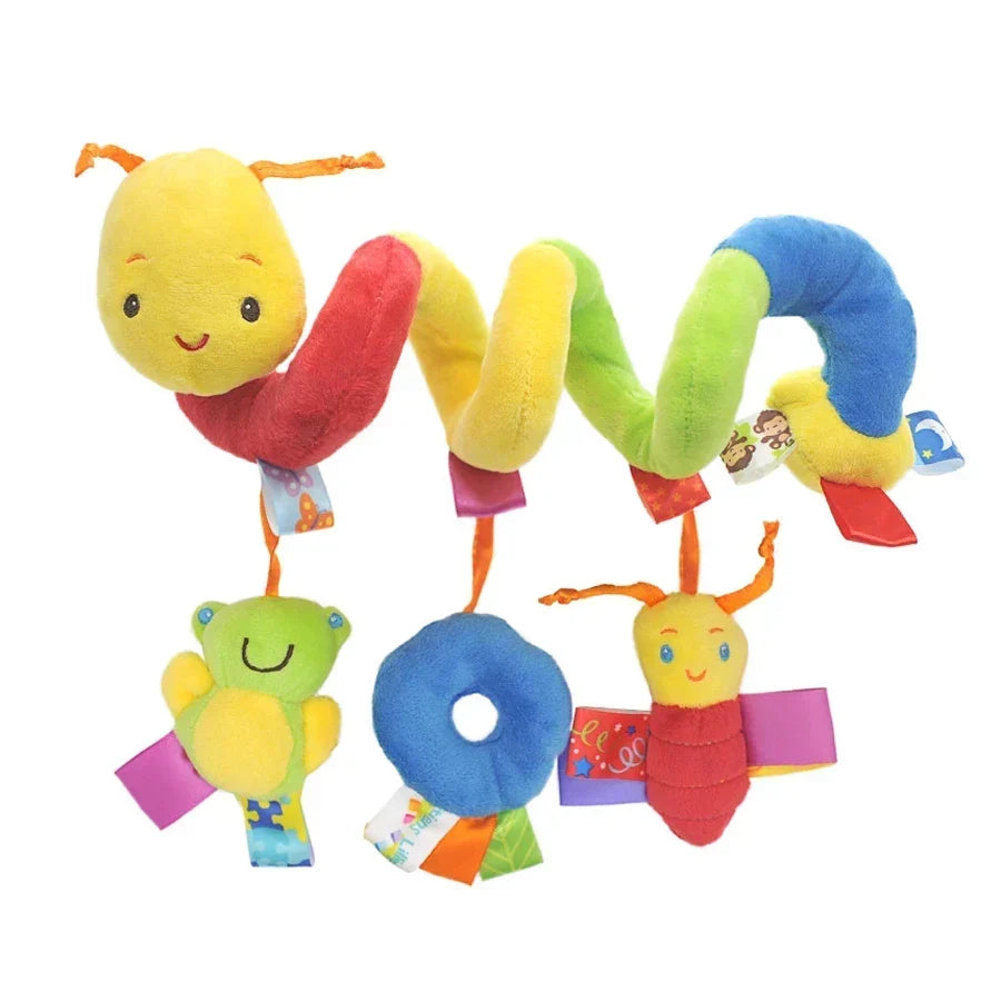 Newborns Spiral Hanging Activity Stroller Toy Baby Carseat Toy Black & White Lion Koala Rattle for Crib Mobile Sensory