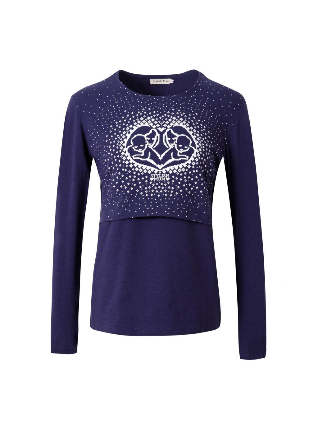 Blue Heart Breastfeeding Top