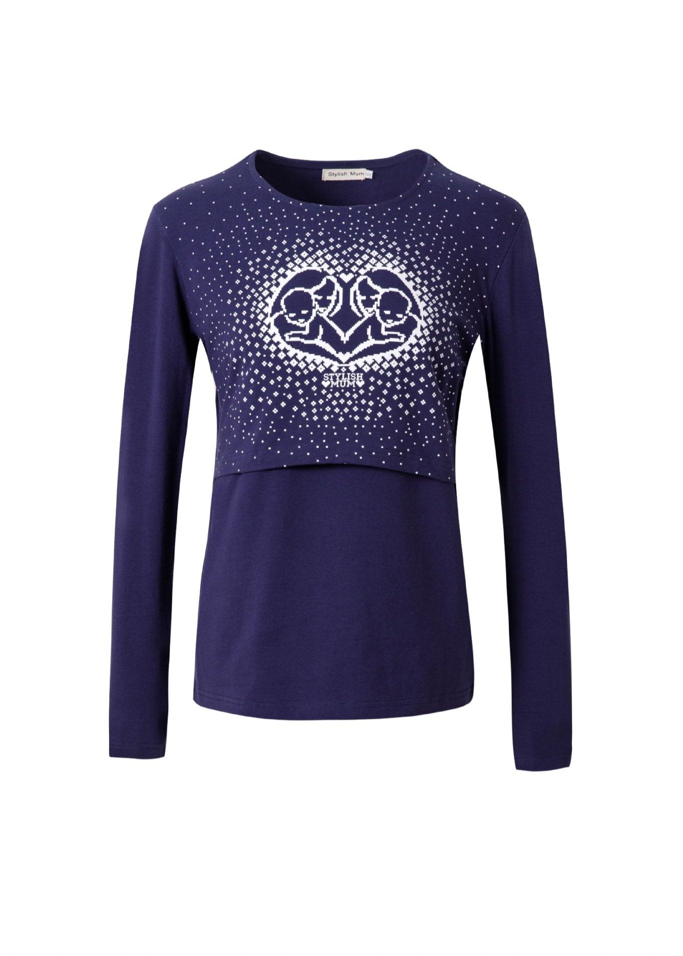 Blue Heart Breastfeeding Top