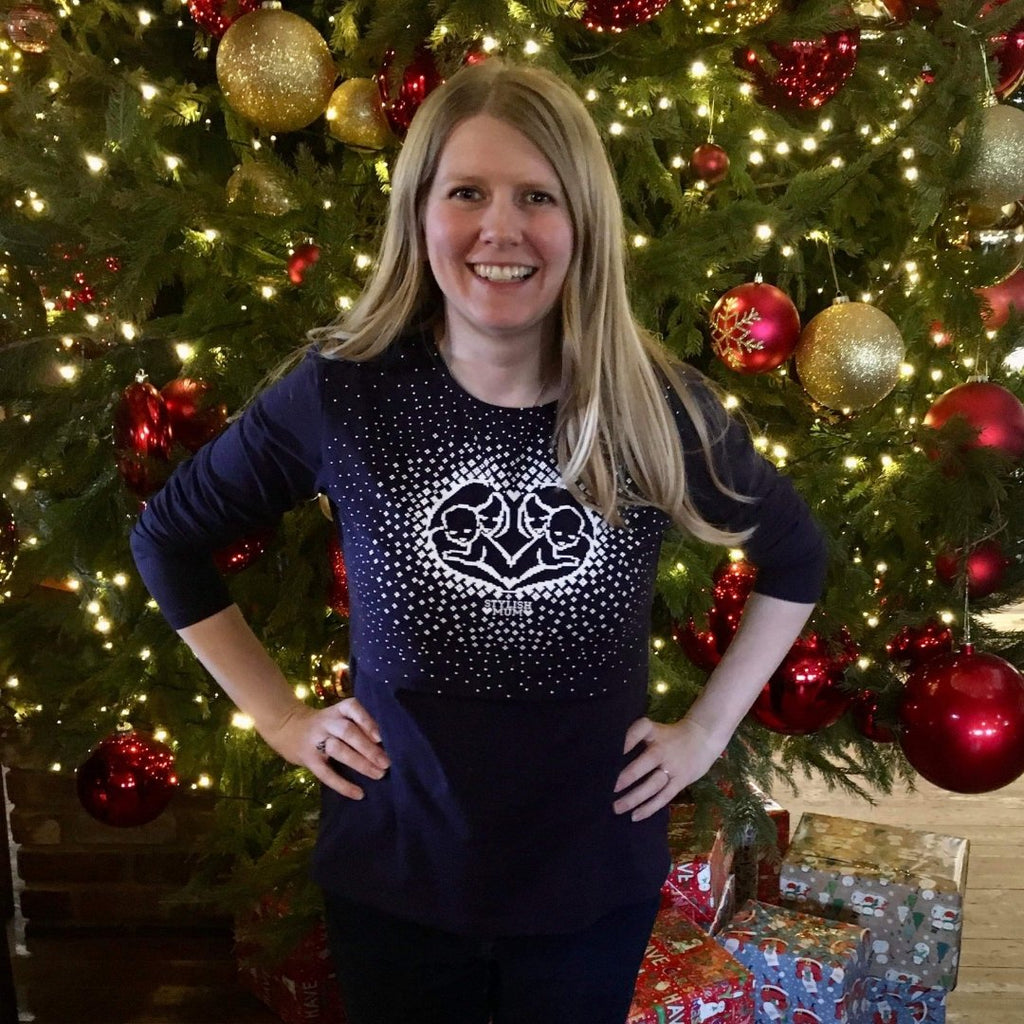 Blue Heart Breastfeeding Top