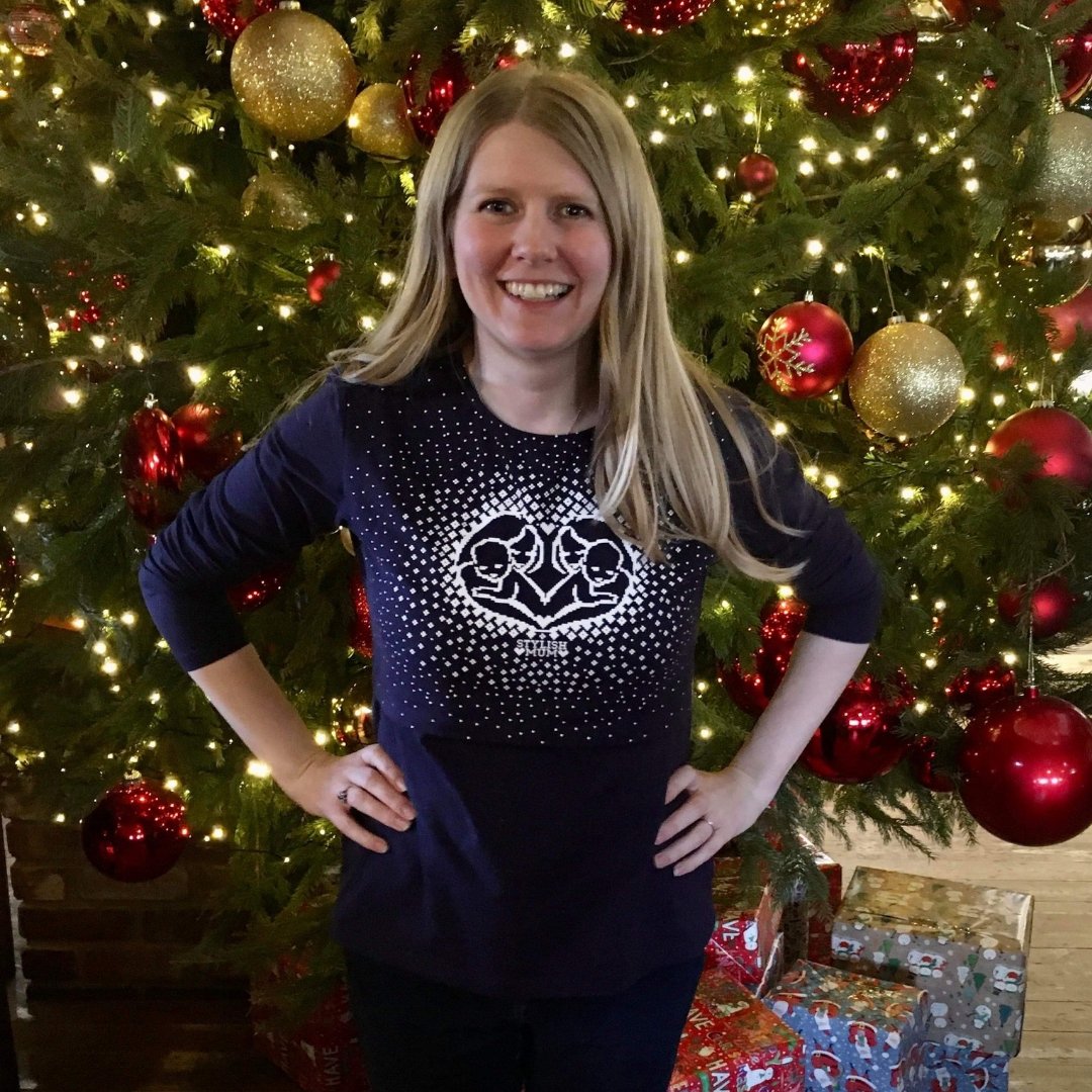 Blue Heart Breastfeeding Top