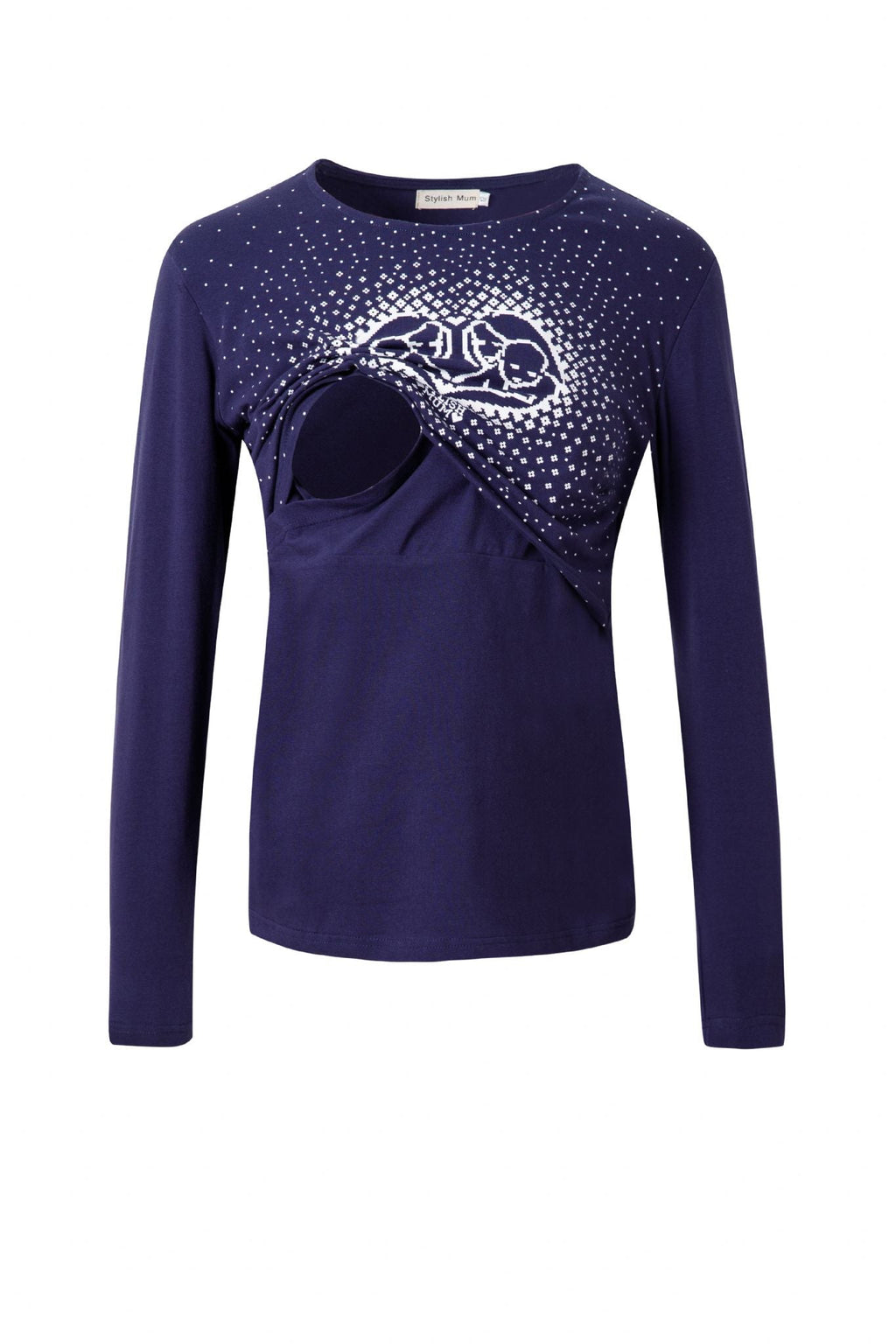 Blue Heart Breastfeeding Top