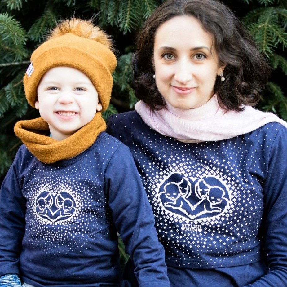 Blue Heart Breastfeeding Top