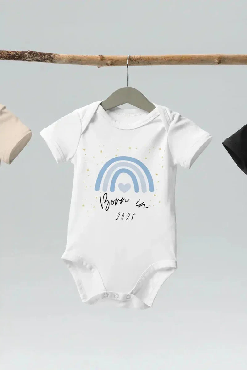 Born in 2026 Blue Personalised Bodysuit - Bodysuits
