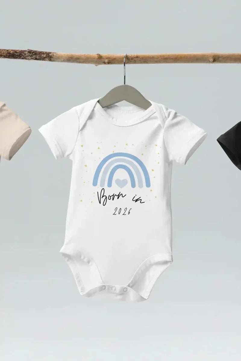 Born in 2026 Blue Personalised Bodysuit - Bodysuits
