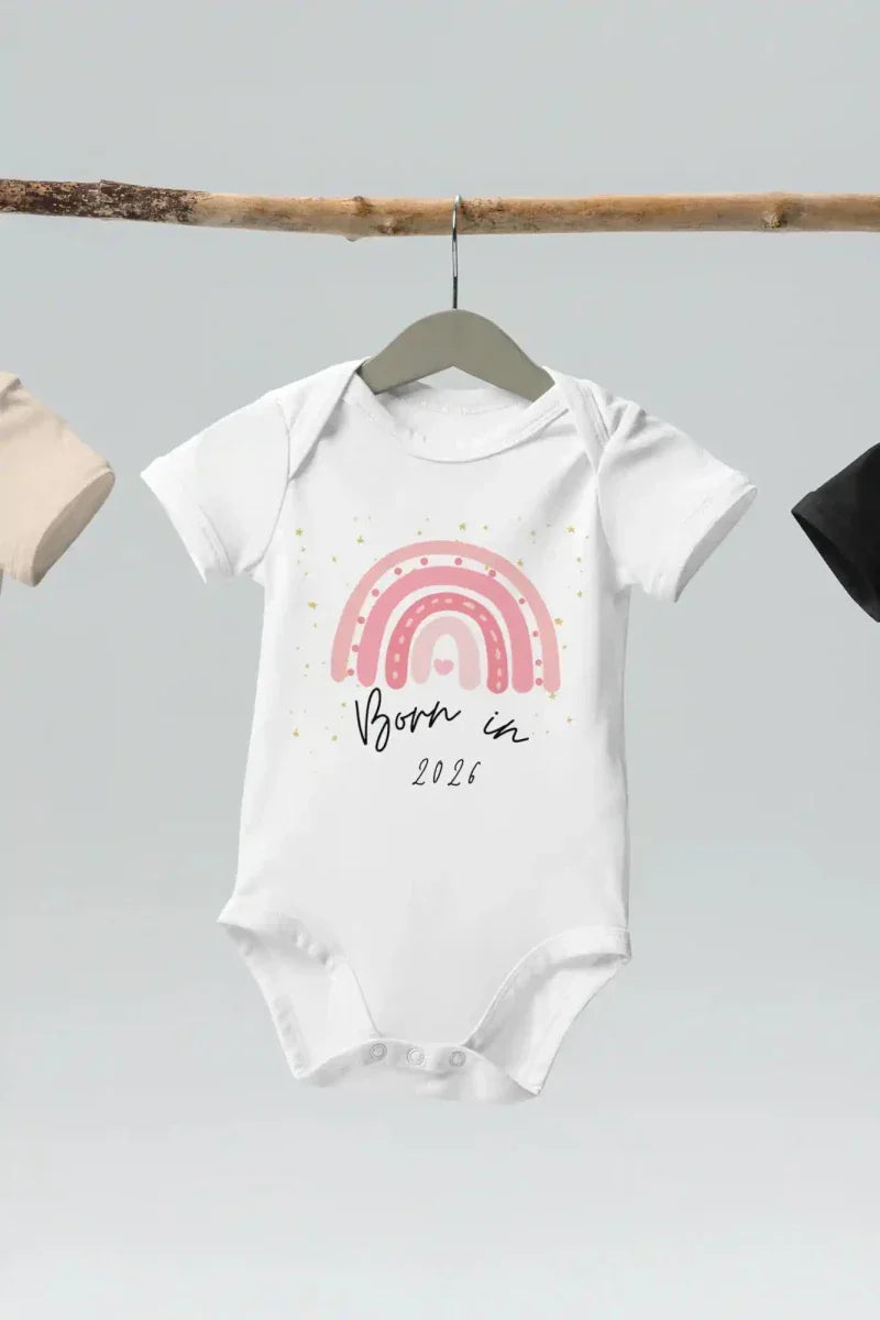 Born in 2026 Pink Personalised Bodysuit - Bodysuits