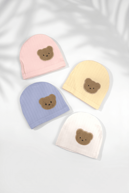 Boucle Bear Hat Super Soft Ribbed - Hats
