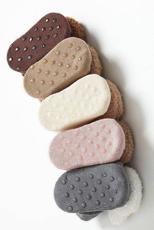 Boucle Teddy Slipper Socks For Little Feet - Slippers