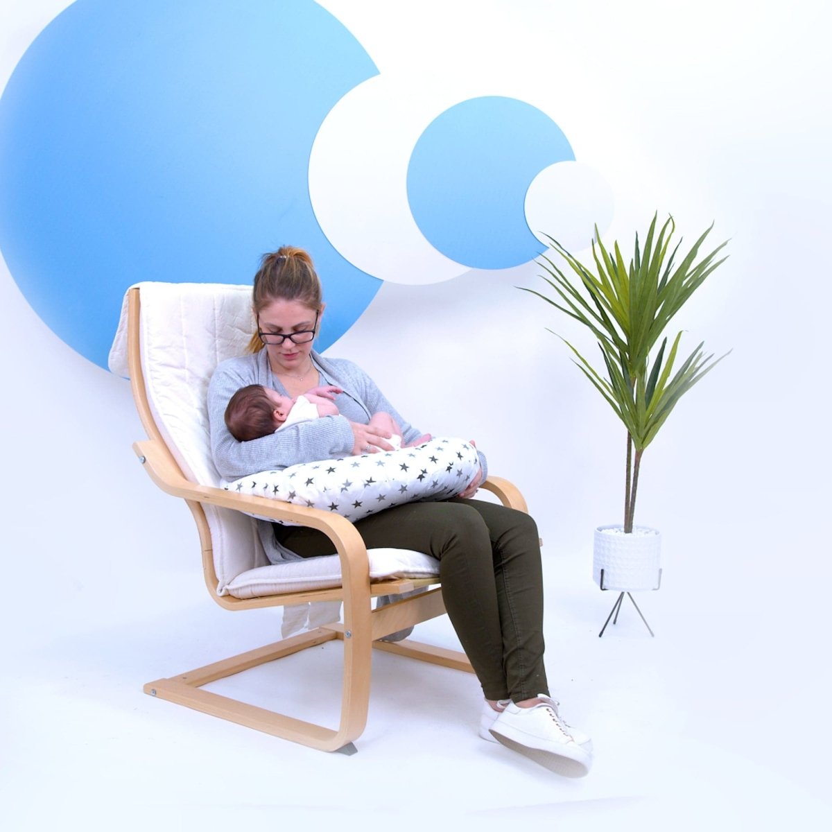 Breast Feeding Nursing Pillow - Silver Twinkle (COVER ONLY) - Nursing Pillow Covers