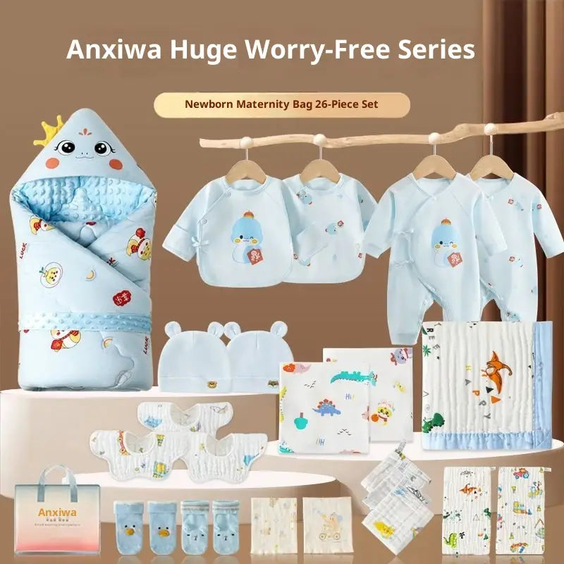 Maternity Bag Newborn Swaddle Bath Towel Clothing Set