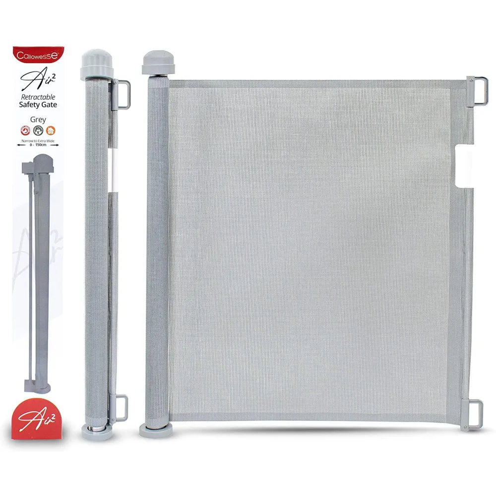 Callowesse Air2 Retractable Stair Safety Gate 0-150cm – Grey - Baby Gate