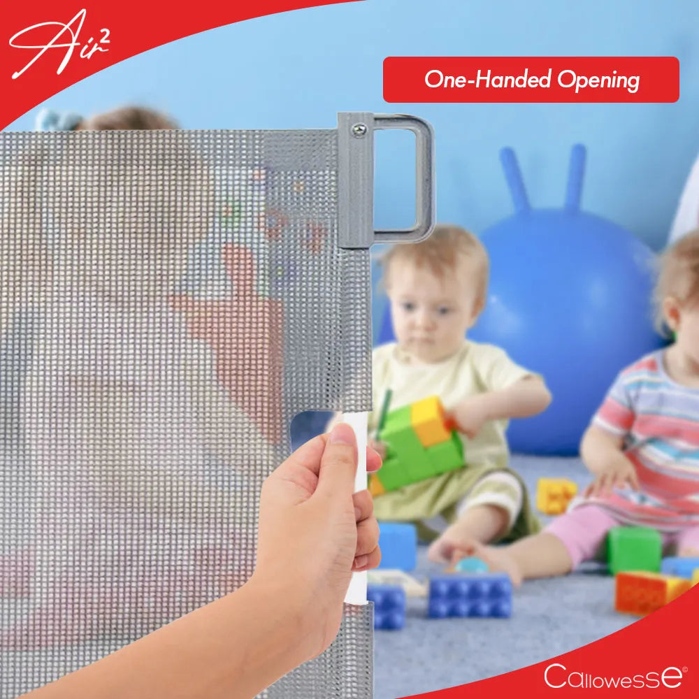 Callowesse Air2 Retractable Stair Safety Gate 0-150cm – Grey - Baby Gate