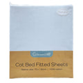 Callowesse Cotton Cot Bed Fitted Sheets 70x140cm (2 Pack) - Sky - Cot & Crib Sheets