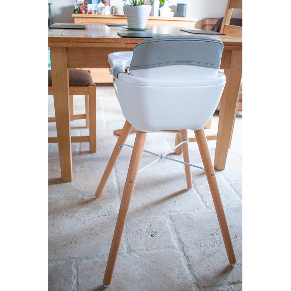 Callowesse Elata 3-In-1 Scandi Wooden Highchair – Grey - Highchair