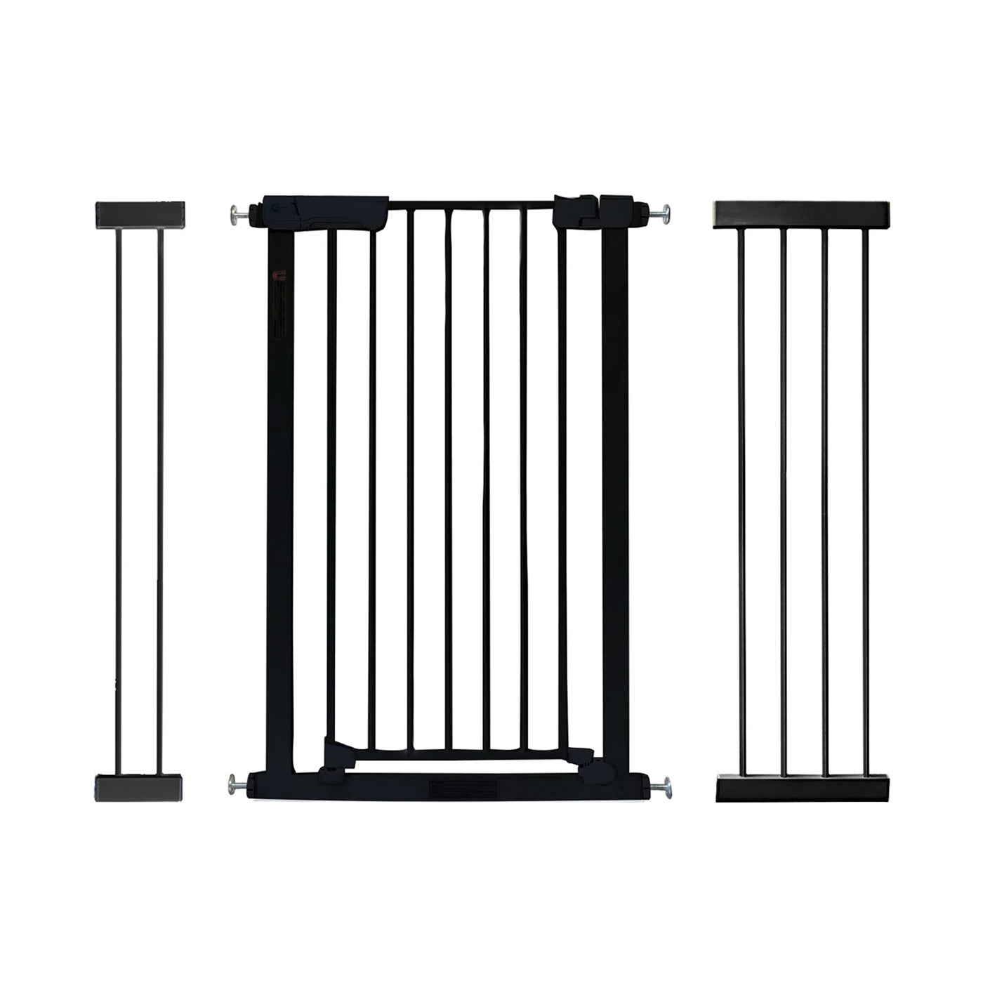 Callowesse Kuvasz Tall & Narrow Baby Stair Gate - Black - 108-115cm (+14cm Extension +28cm Extension) - Baby Gate