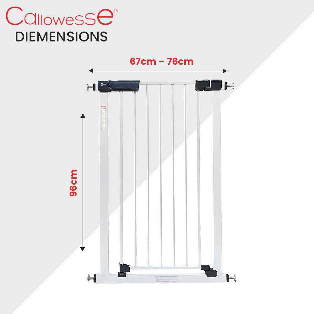Callowesse Kuvasz Tall & Narrow Baby Stair Gate - White - Baby Gate