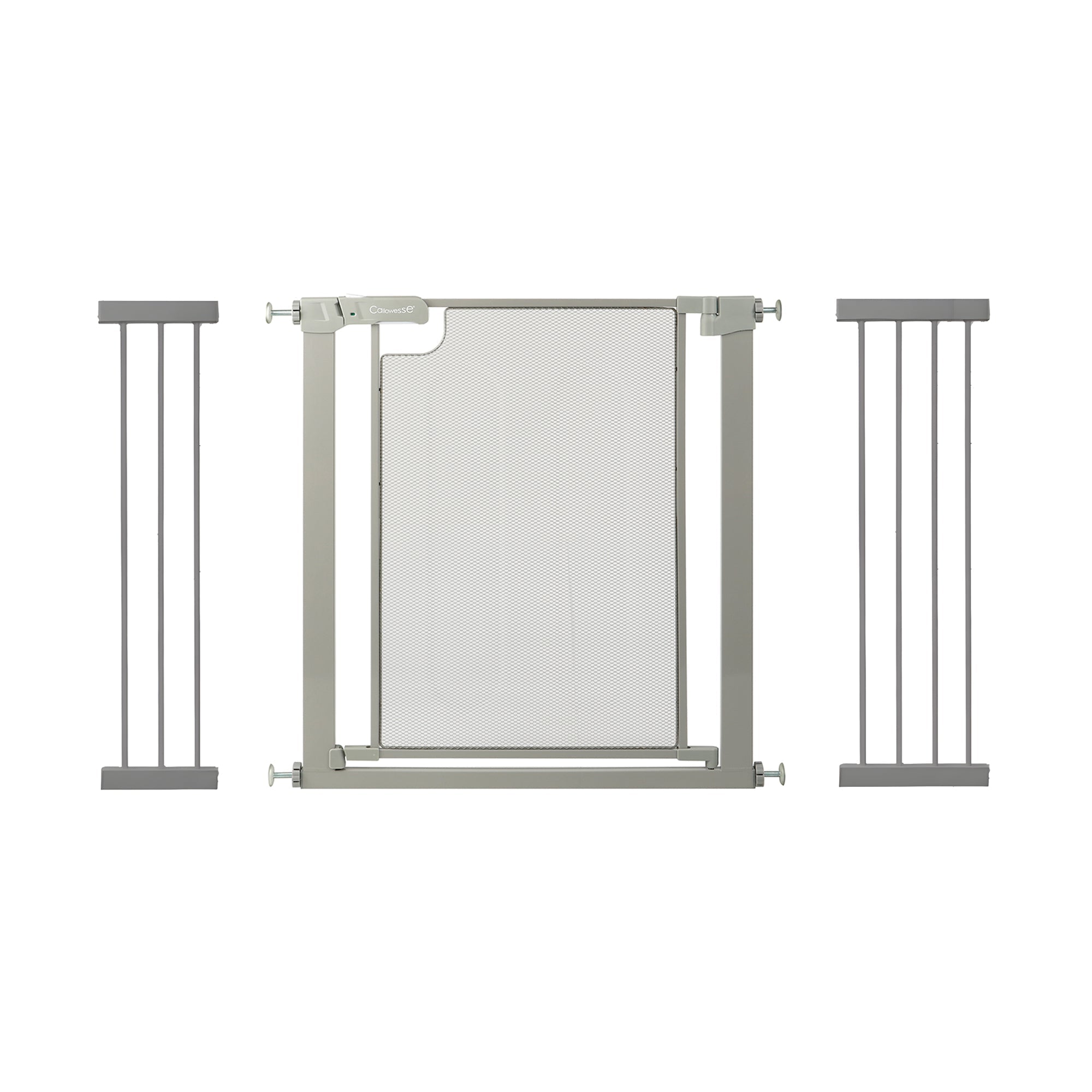 Callowesse Metal Mesh Baby Stair Gate - Ash Grey - 124-131cm (+21cm Extension +28cm Extension) - Baby Gate