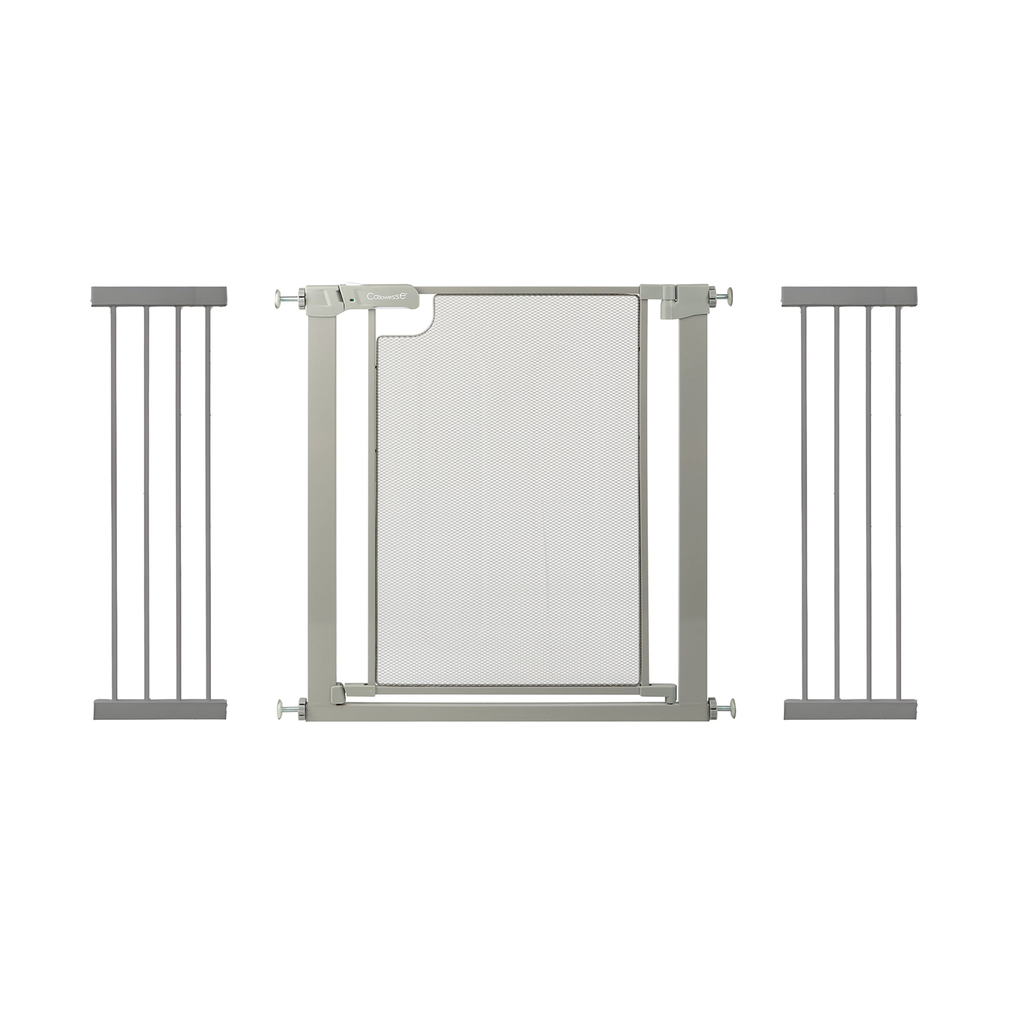 Callowesse Metal Mesh Baby Stair Gate - Ash Grey - 131-138cm (+28cm Extension x2) - Baby Gate