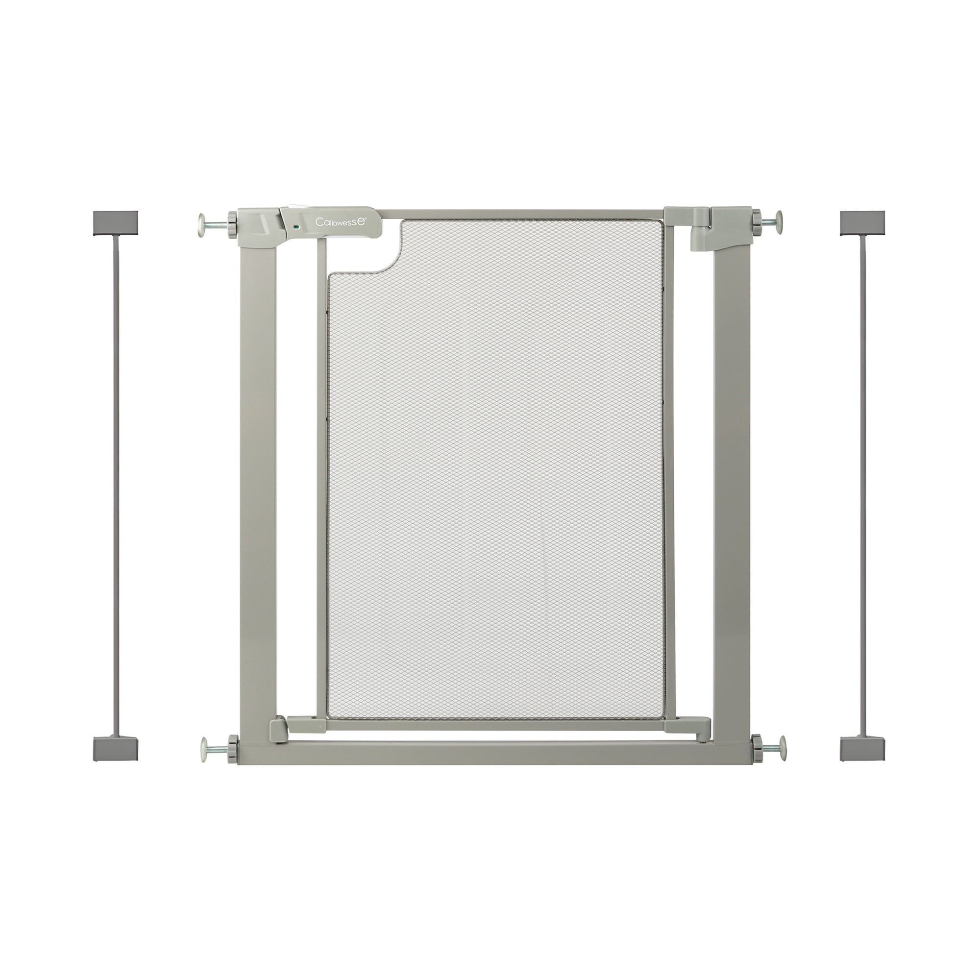 Callowesse Metal Mesh Baby Stair Gate - Ash Grey - 89-96cm (+7cm Extension x 2) - Baby Gate