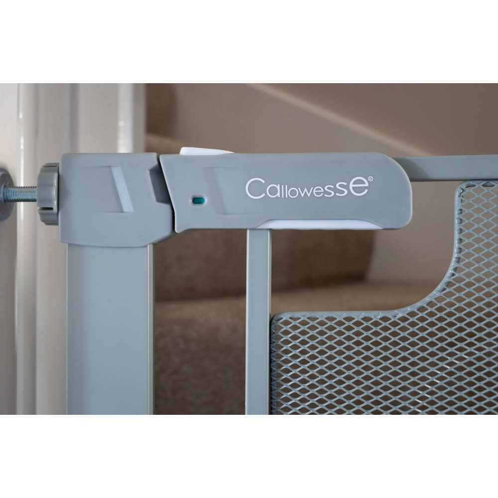 Callowesse Metal Mesh Baby Stair Gate - Ash Grey - Baby Gate