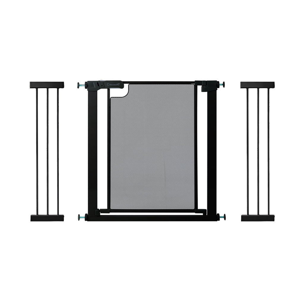 Callowesse Metal Mesh Baby Stair Gate - Black - 117-124cm (+21cm Extension x2) - Baby Gate