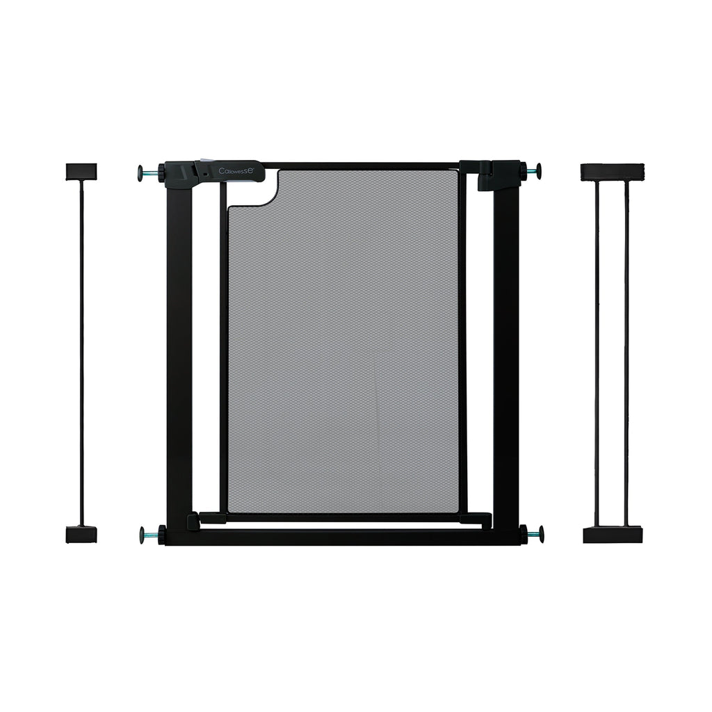 Callowesse Metal Mesh Baby Stair Gate - Black - 96-103cm (+7cm Extension +14cm Extension) - Baby Gate