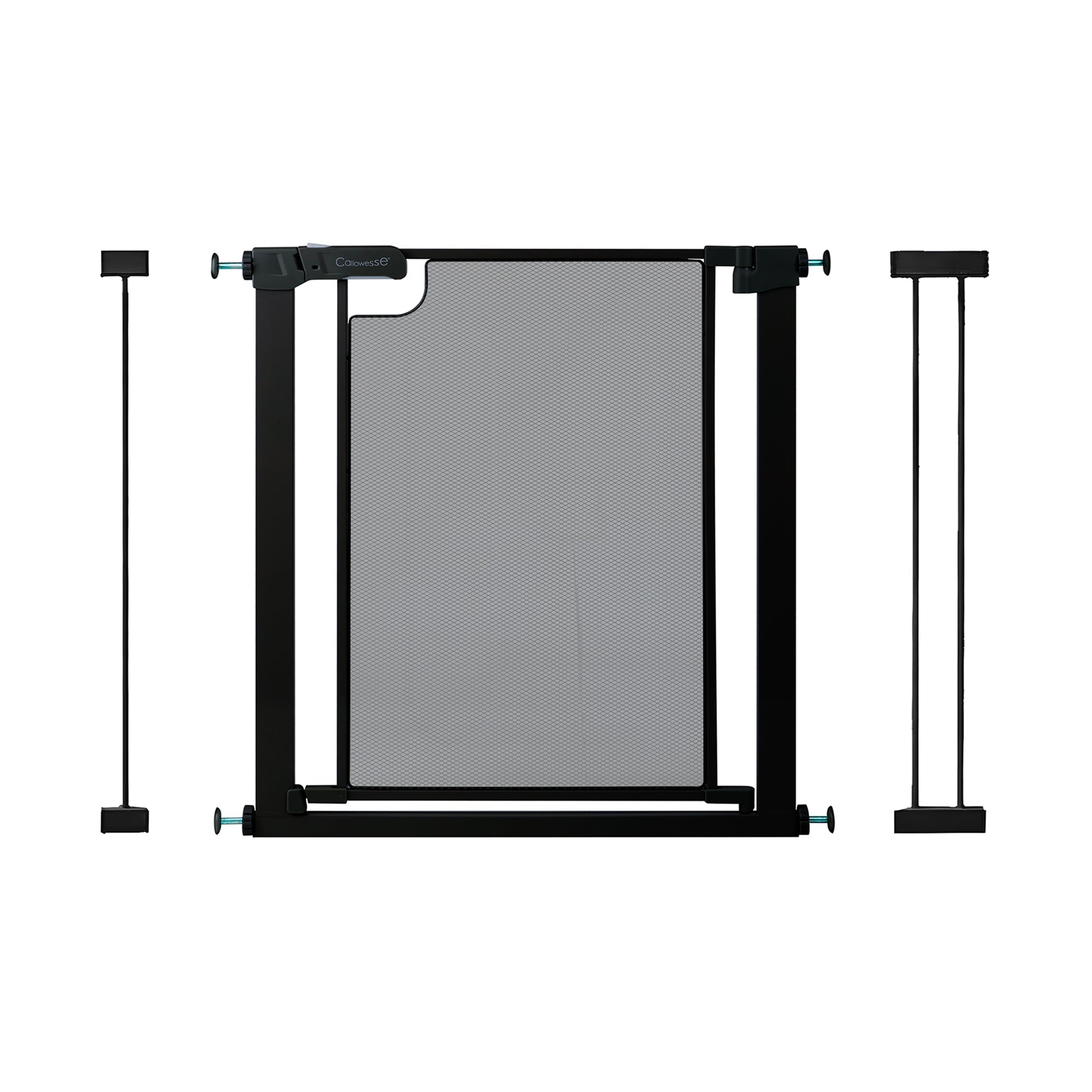 Callowesse Metal Mesh Baby Stair Gate - Black - 96-103cm (+7cm Extension +14cm Extension) - Baby Gate