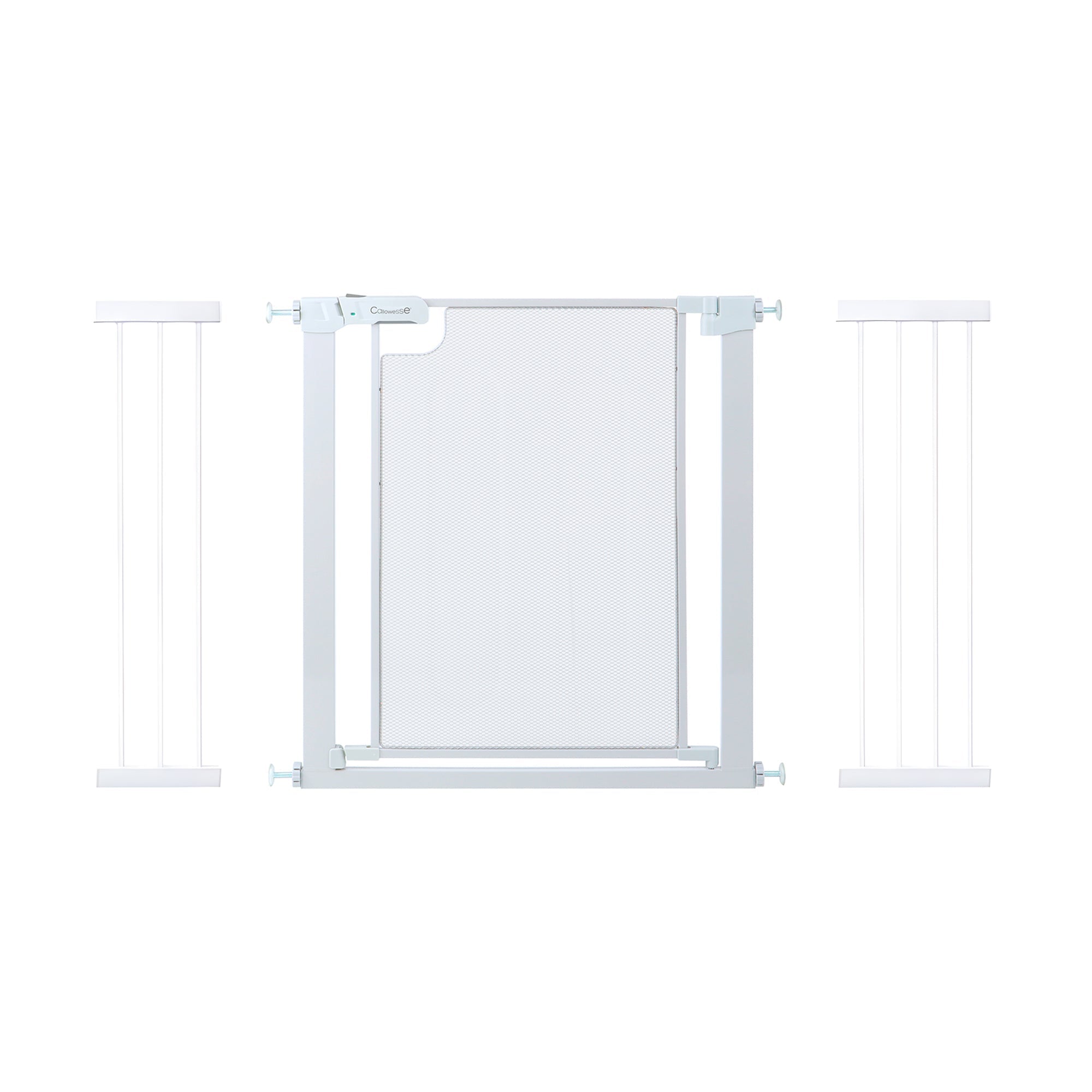 Callowesse Metal Mesh Baby Stair Gate - Glacial White - 124-131cm (+21cm Extension +28cm Extension) - Baby Gate
