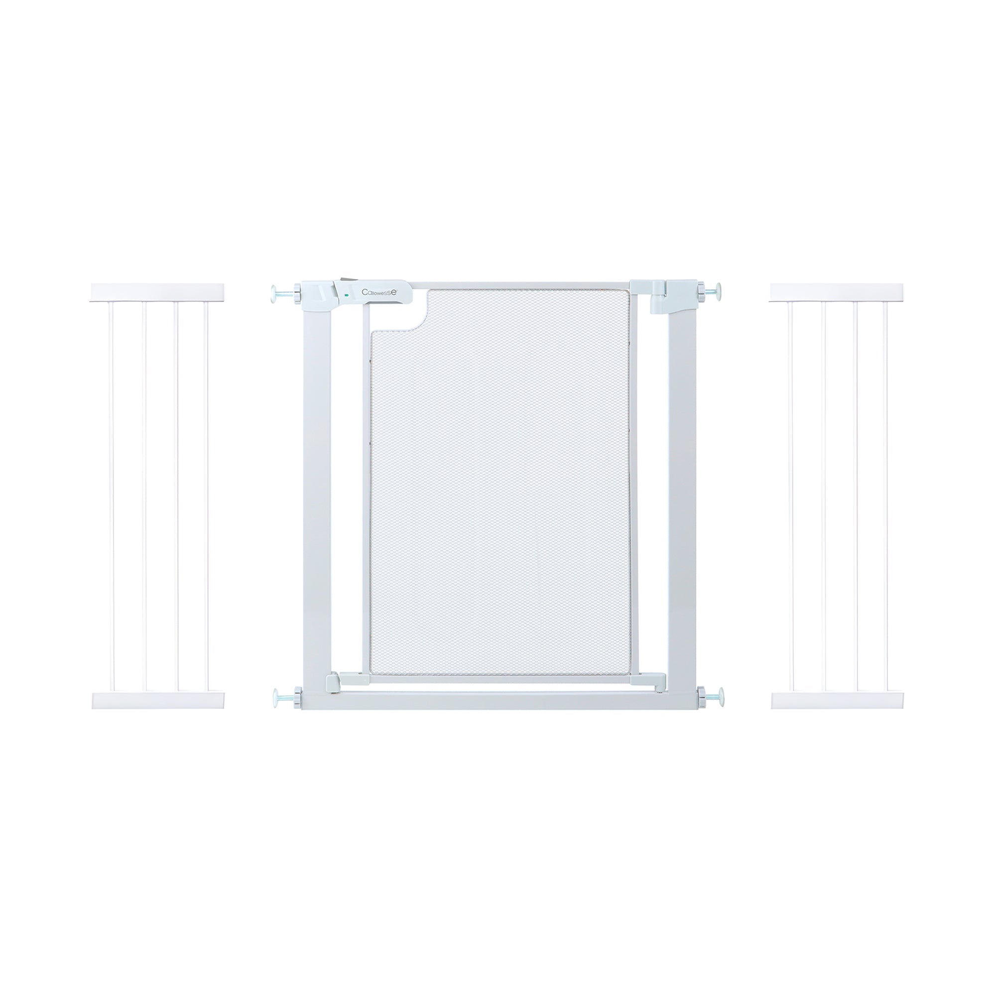 Callowesse Metal Mesh Baby Stair Gate - Glacial White - 131-138cm (+28cm Extension x2) - Baby Gate