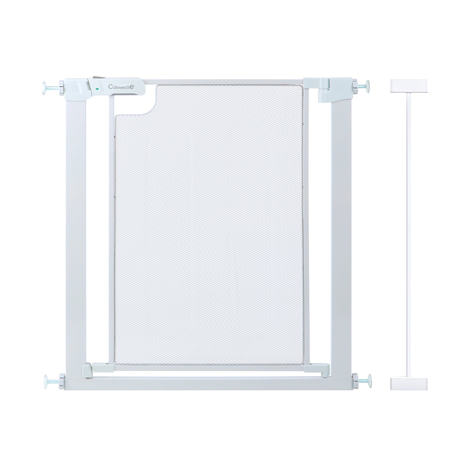 Callowesse Metal Mesh Baby Stair Gate - Glacial White - 82-89cm (+7cm Extension) - Baby Gate