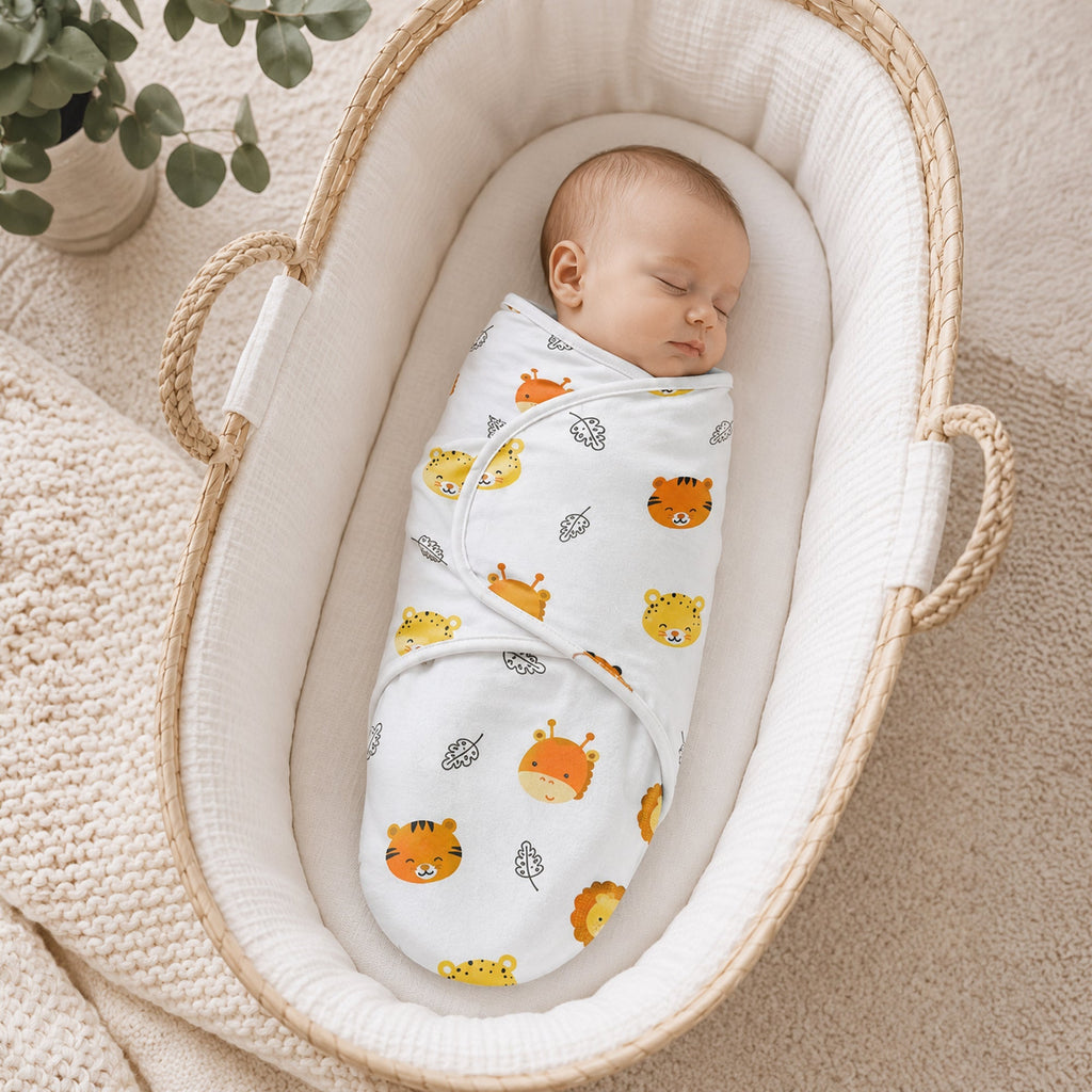 Callowesse Newborn Baby Swaddle 0-3 Months 0.5 TOG – Safari Friends - Swaddle