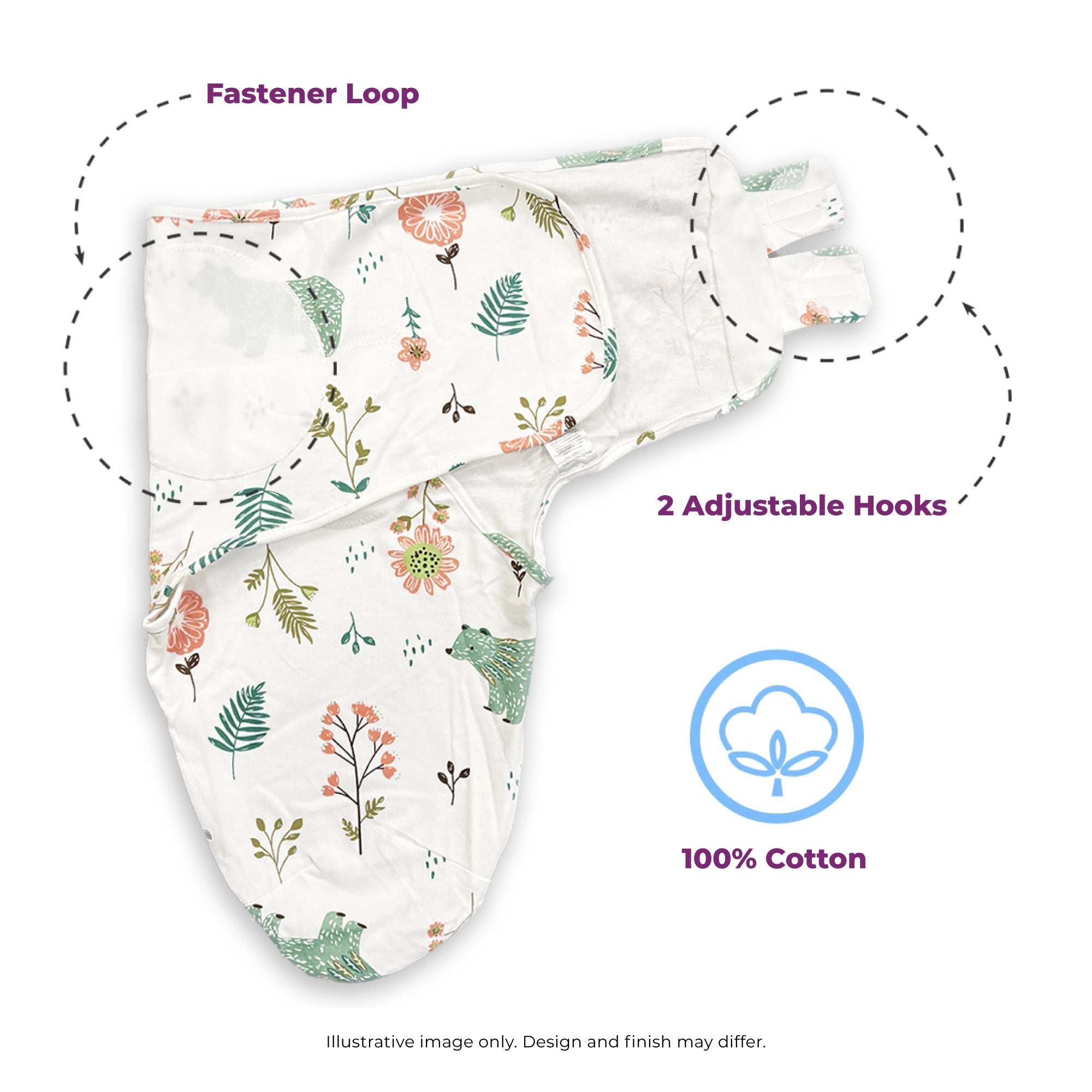 Callowesse Newborn Baby Swaddle 0-3 Months 0.5 TOG - Starry Night - Swaddle