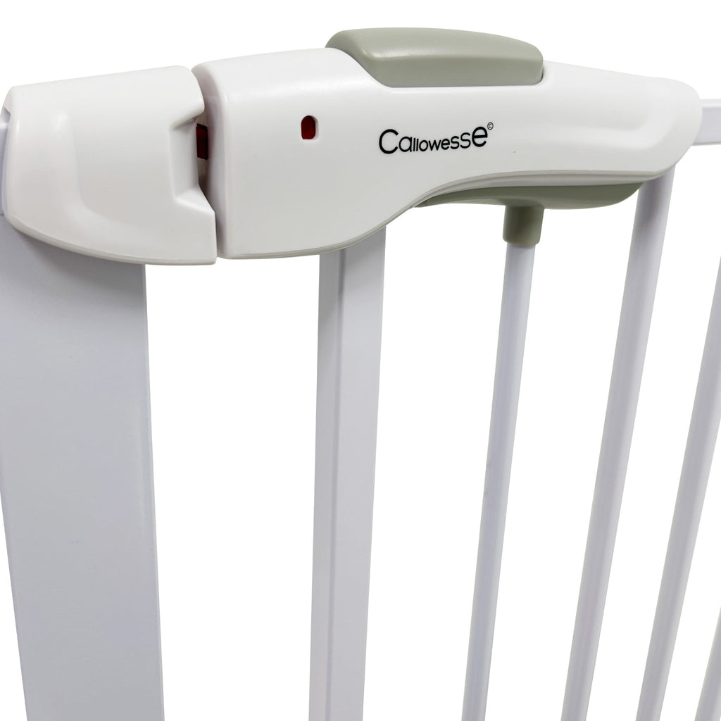 Callowesse Shiba Easy Close Baby & Toddler Pressure Fit Door & Stair Safety Gate | 75-85cm x H78cm - White - Baby Gate