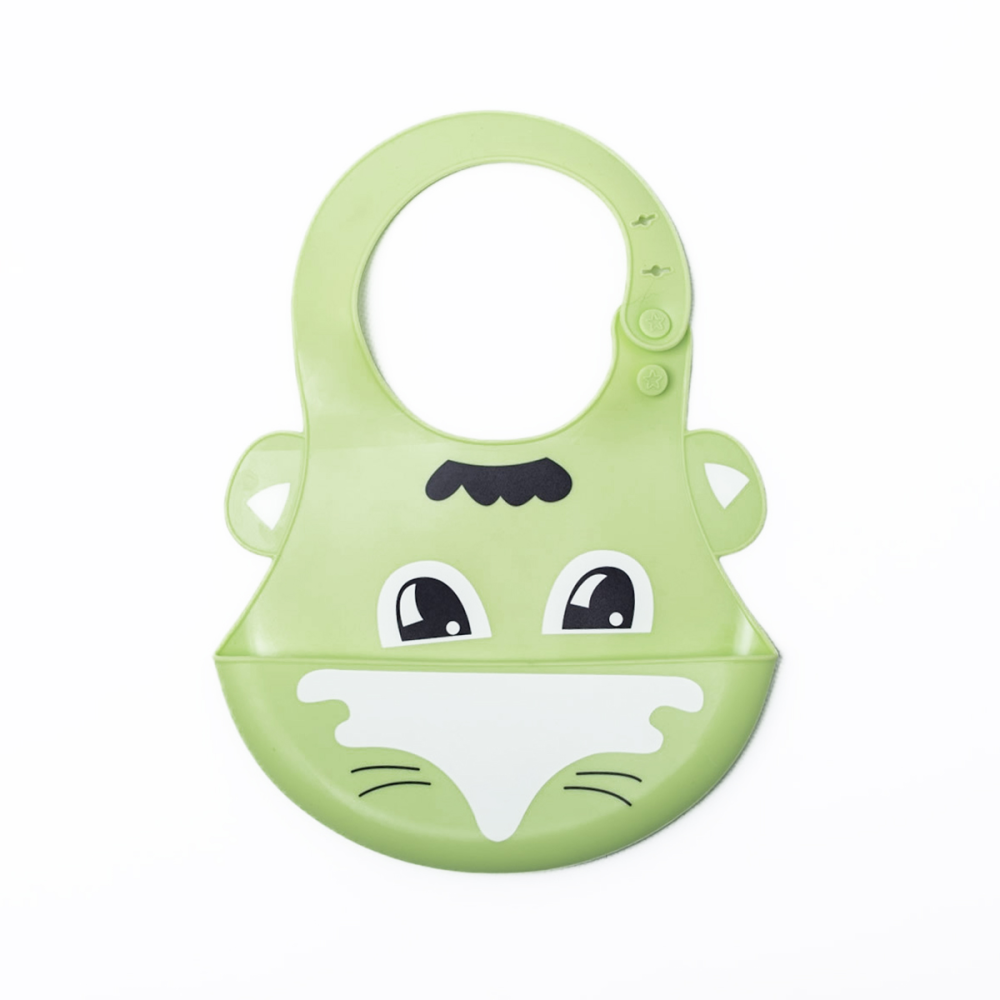 Callowesse Silicone Character Crumb Catcher Bib - Green - Bib / Placemat