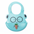Callowesse Silicone Character Crumb Catcher Bib - Turquoise - Bib / Placemat