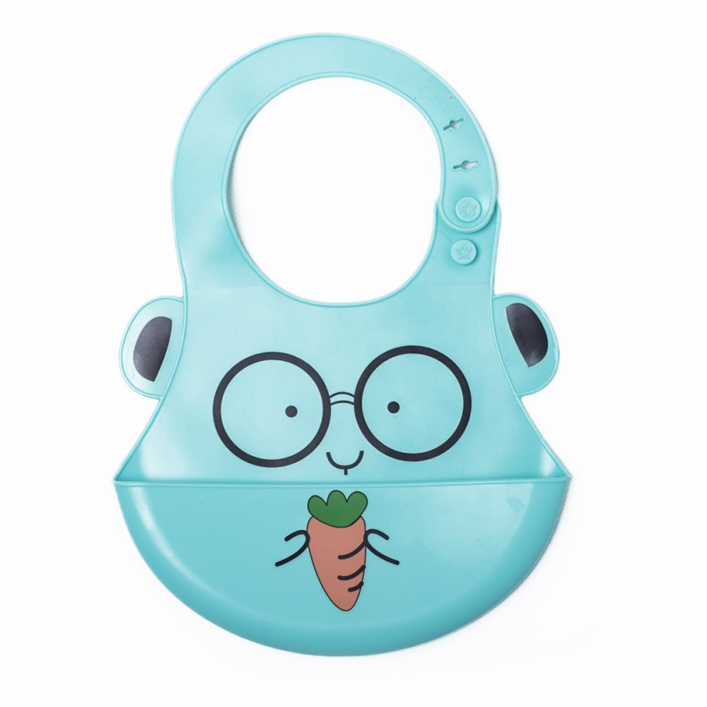 Callowesse Silicone Character Crumb Catcher Bib - Turquoise - Bib / Placemat