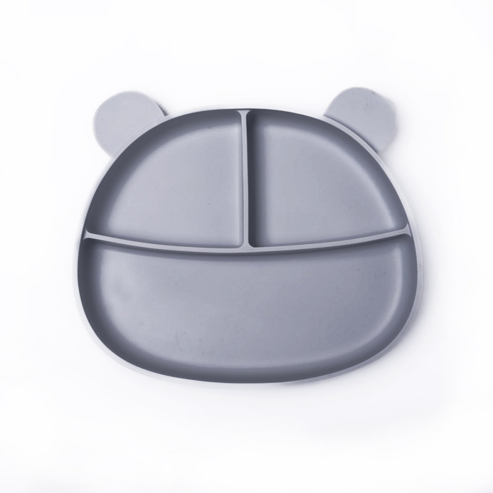 Callowesse Silicone Divided Suction Plate - Light Grey - Plate / Bowl