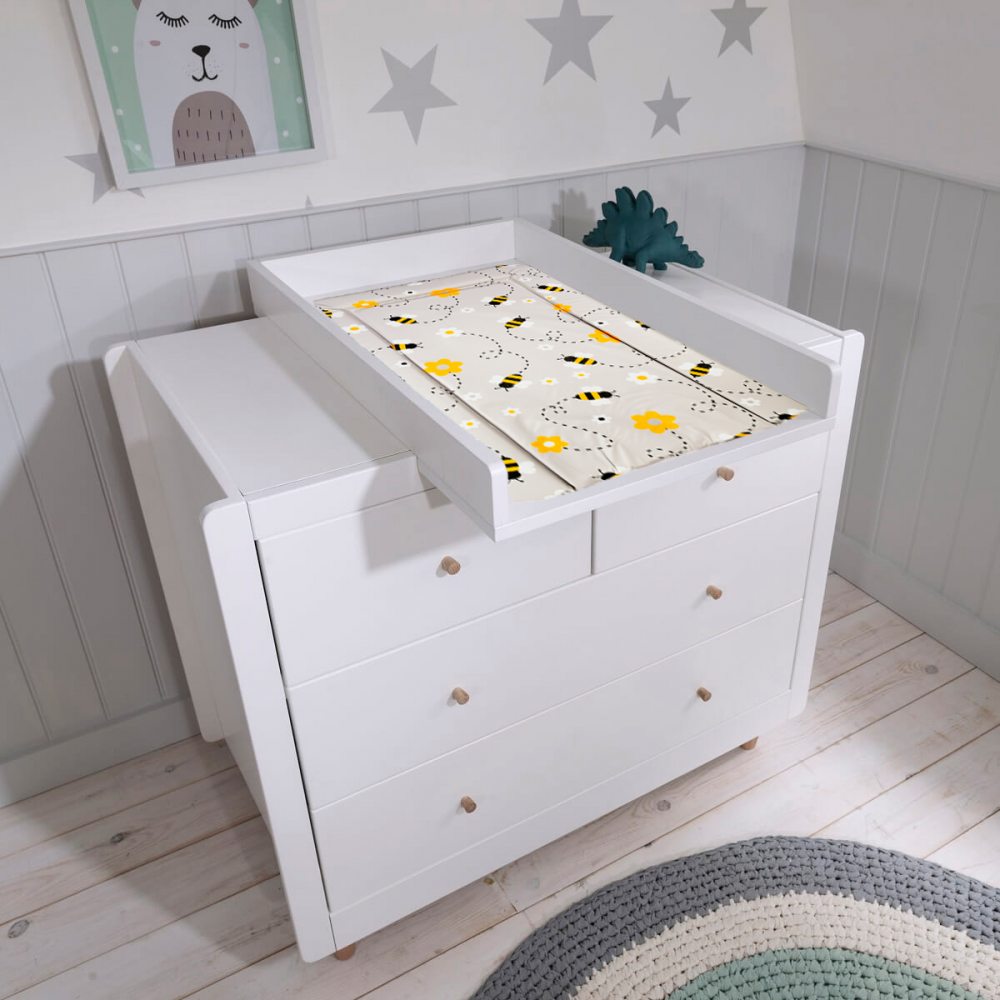 Callowesse Soft Foam Baby Changing Mat - Grey Bee - Changing Mat