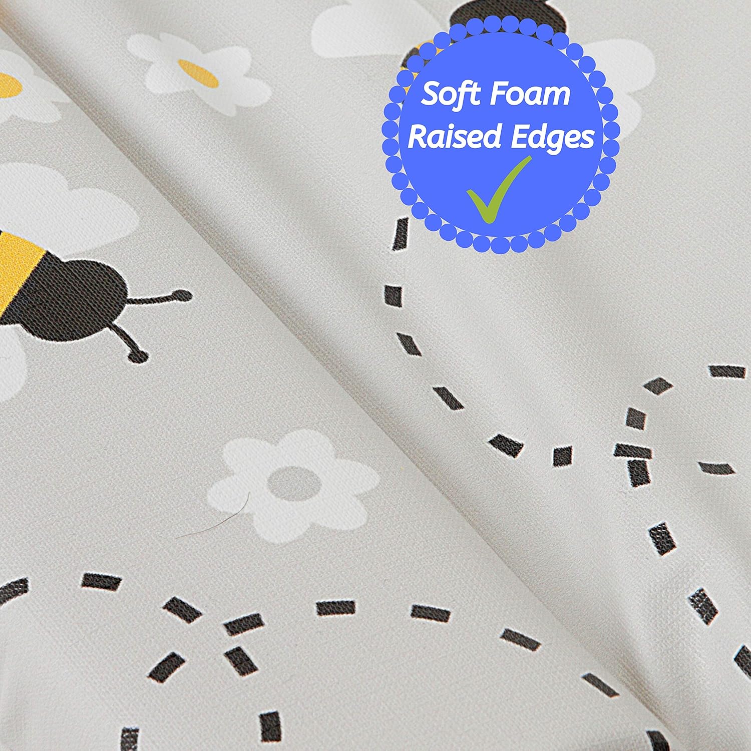 Callowesse Soft Foam Baby Changing Mat - Grey Bee - Changing Mat