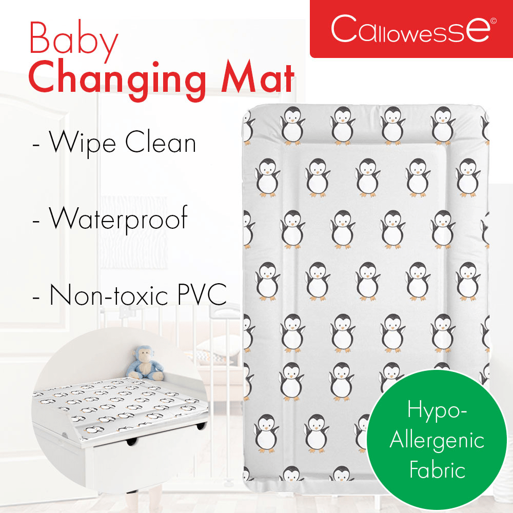 Callowesse Soft Foam Baby Changing Mat - Grey Penguin - Changing Mat