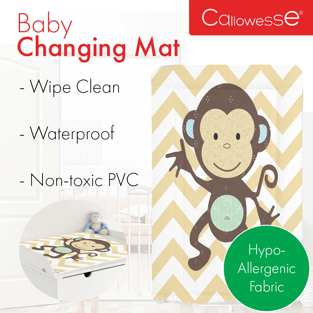 Callowesse Soft Foam Baby Changing Mat - Monkey Chevron - Changing Mat