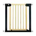 Callowesse Wood & Metal Pressure Fit Baby & Toddler Door & Stair Safety Gate | 76-83cm x H77cm - Black - Baby Gate