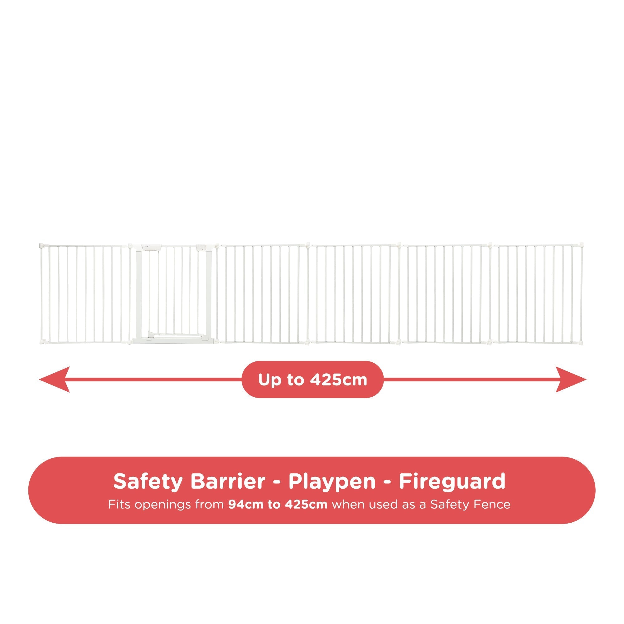 Callowesse XL Extendable Hexagonal Playpen Fireguard and Room Divider - White - Playpen