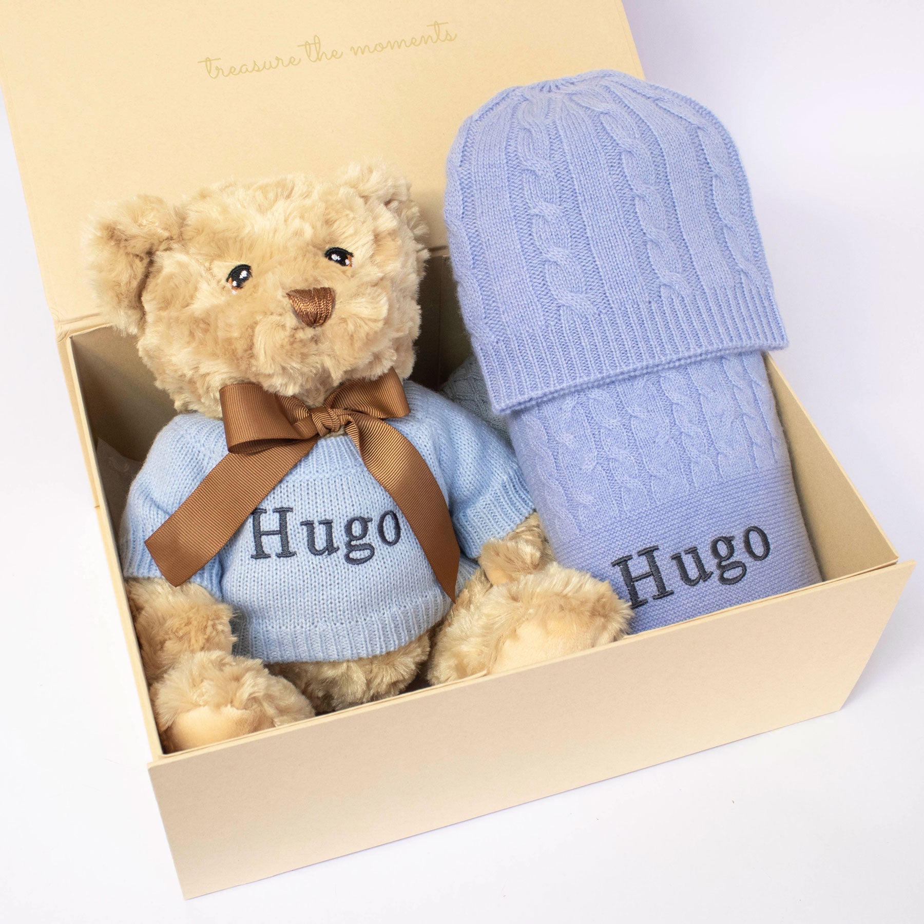 Cashmere and Teddy Gift Set - Cornflower Blue - Cornflower blue - Baby