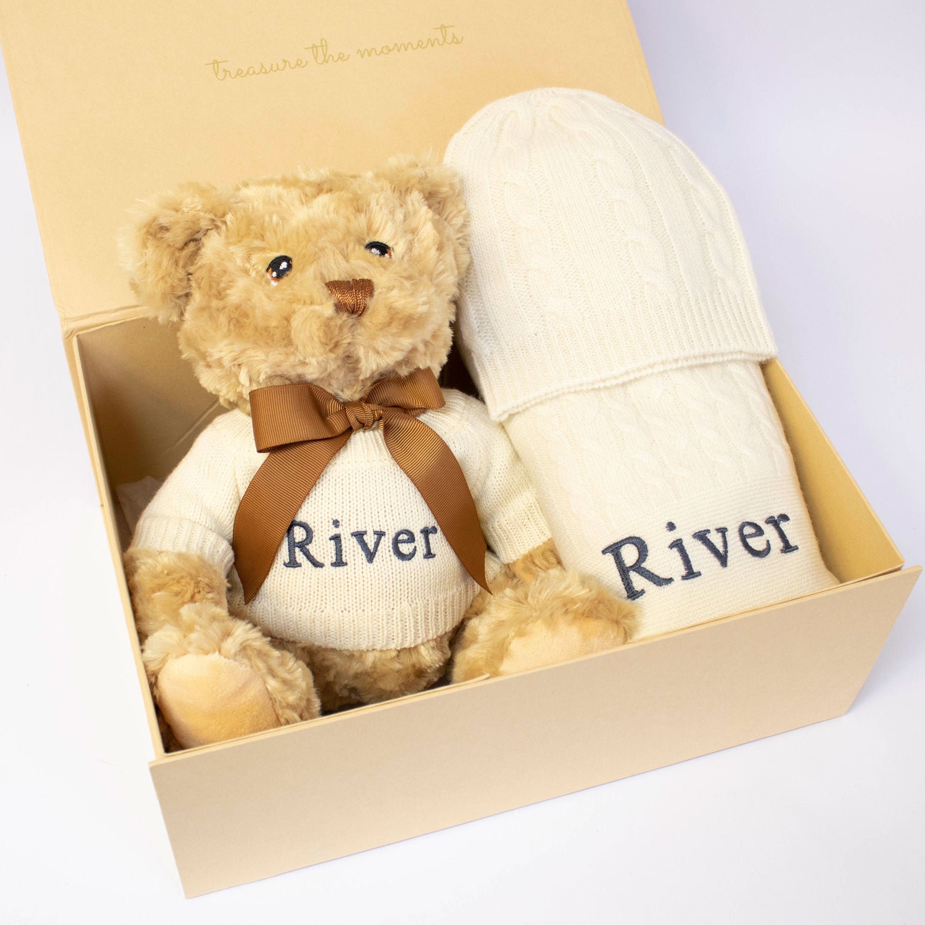 Cashmere and Teddy Gift Set - Ivory - Ivory - Baby & Toddler