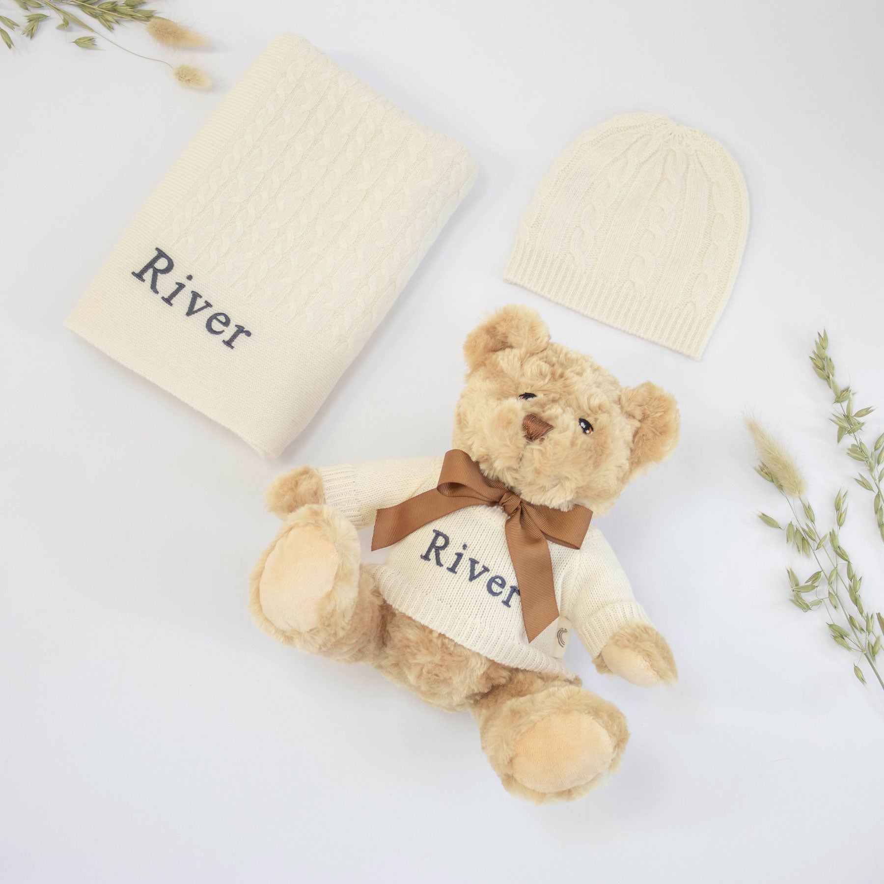Cashmere and Teddy Gift Set - Ivory - Ivory - Baby & Toddler