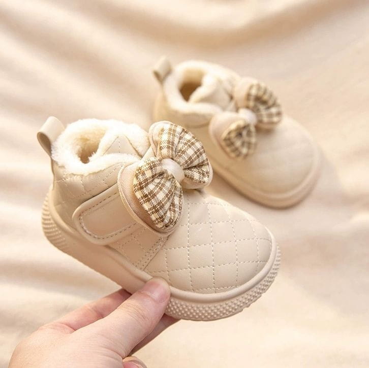 Baby Girl Snow Boots Velvet Thermal Booties Girls’ Cotton Shoes