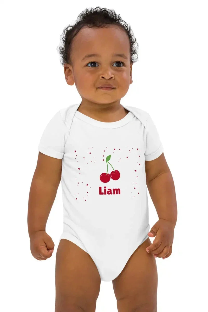Cherry Personalised Bodysuit in White - Bodysuits